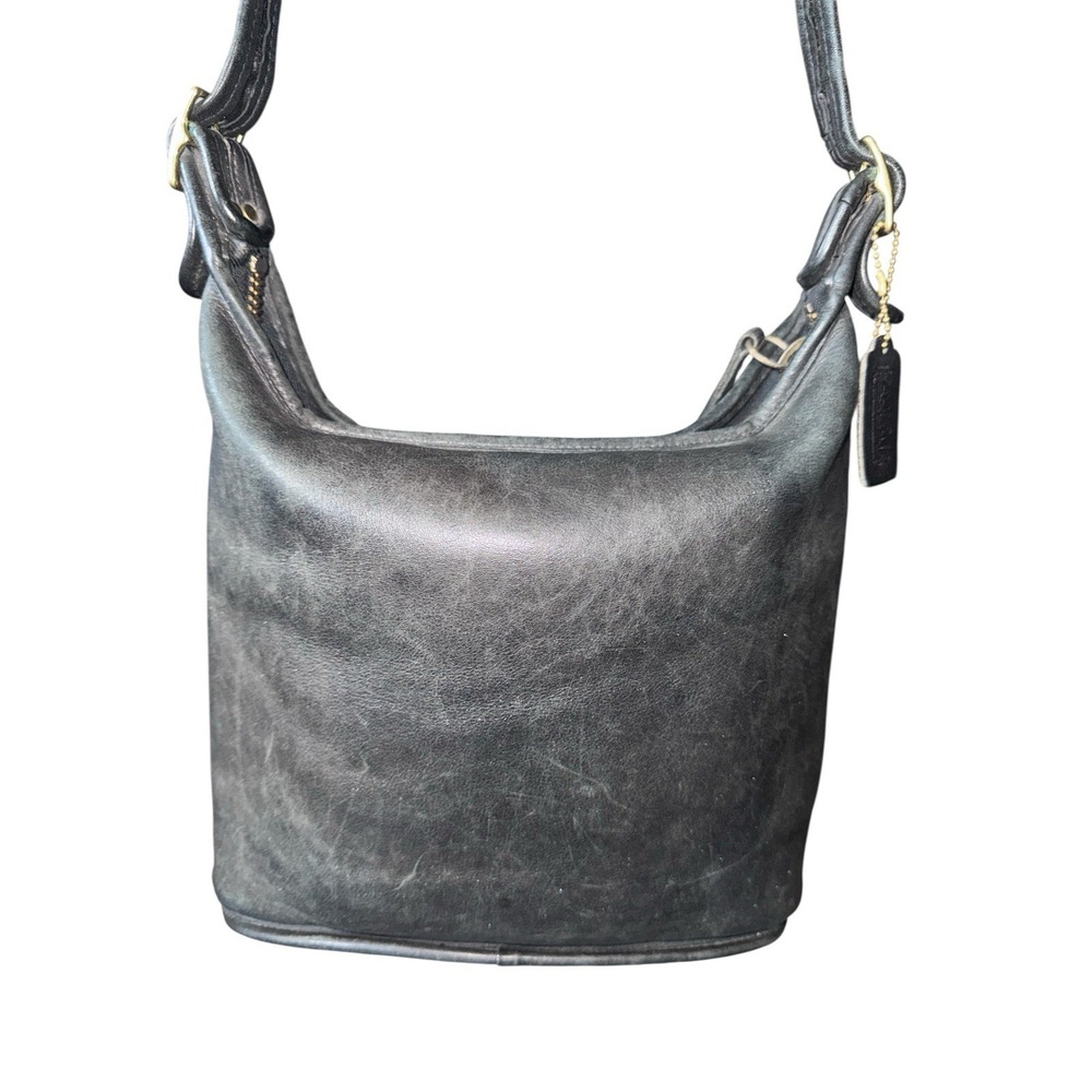 VTG Coach 9157 Black Glove Tanned Leather Hobo Shoulder Bag USA 1997 Purse 90s